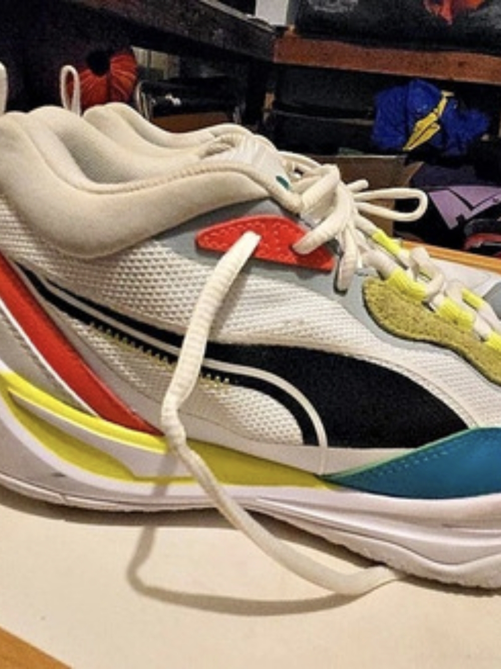 Puma Rise Nitro Athletic Sneakers White & Gray